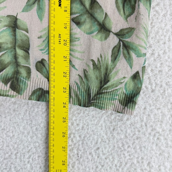 J. Jill Green Leaf Print Pullover Sweater Womens 3/4 Sleeve Stretch Size PM - Picture 8 of 12